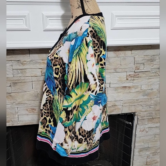 Rafaella floral‎ and striped cardigan sweater plus size 2X - Picture 4 of 7